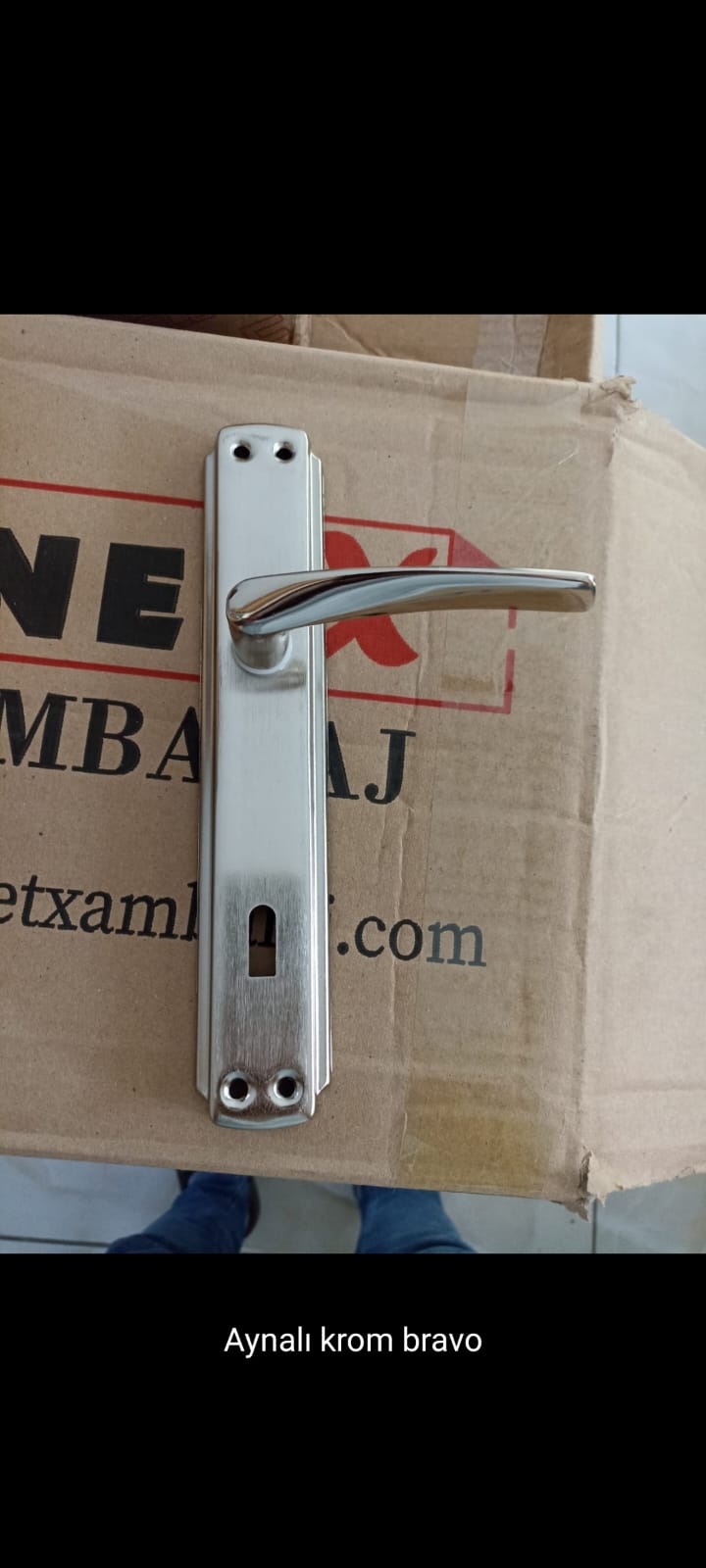 Kare Leydi Nikel Aynalı Kapı Kolu